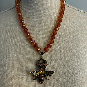 Heidi Daus Topaz Crystal Queen Bee Necklace